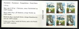 Faroe Islands 1991 Birds booklet #225a mint NH CV $9.00