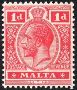 Malta SG99 1d Scarlet Wmk Script M/M Cat 7 pounds