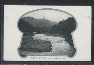 NORTH BORNEO (P2707B) JUNCTION OF RAYON AND PADAS RIVER PPC GREEN BACK 