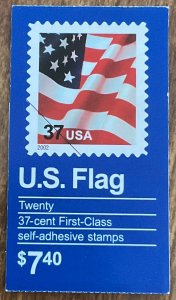 US #BK291B MNH Booklet of 20 #S11111 “Old Glory” Flag (.37) SCV $15.00 L42