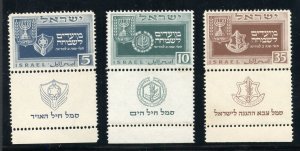 ISRAEL SCOTT #28/30 TABS MINT NEVER HINGED BUT RE-GUMMED AS SHOWN