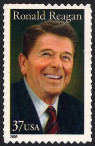 SC#3897 37¢ Ronald Reagan Single (2005) SA
