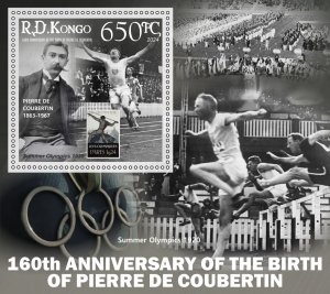 Stamps.Olympic 160 years of Pierre de Coubertin 2024 year 6 sheets  perf NEW