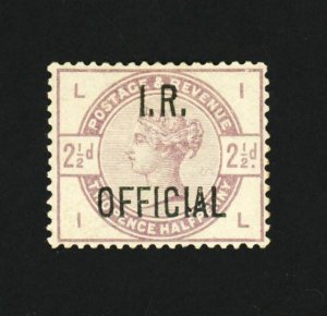 [GREAT BRITAIN] 1885 2½d SG O6 / SC O5 / ‘I.R. OFFICIAL’ Overprint (MH)