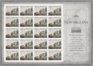 US 4952 War 1812 Battle of New Orleans forever sheet (20 stamps) MNH 2015