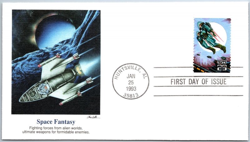 U.S. CACHETED FIRST DAY COVER SPACE FANTASY FIGHTING FORCES 1993