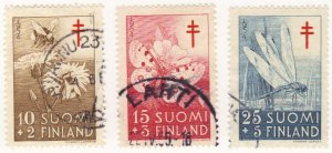 Finland #B126-28 used complete set