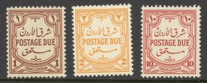 Jordan Sc# J36-J38 MH (a) 1942 10m-10m Definitives