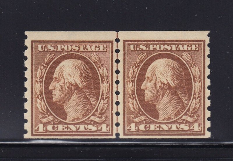 395 Line Pair F-VF+ OG mint never hinged with nice color cv $ 975 ! see pic !