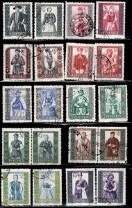 Poland Scott 886-905 used 1960  costume stamp set