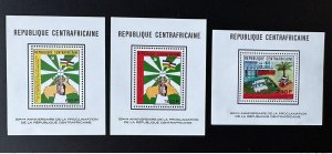 1988 Central African Mi. A-C 1354 Luxury Blocks Proclamation Republic Dove Bird-