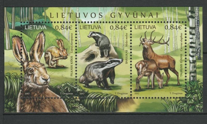 Lithuania 2017 Fauna Animals MNH Block