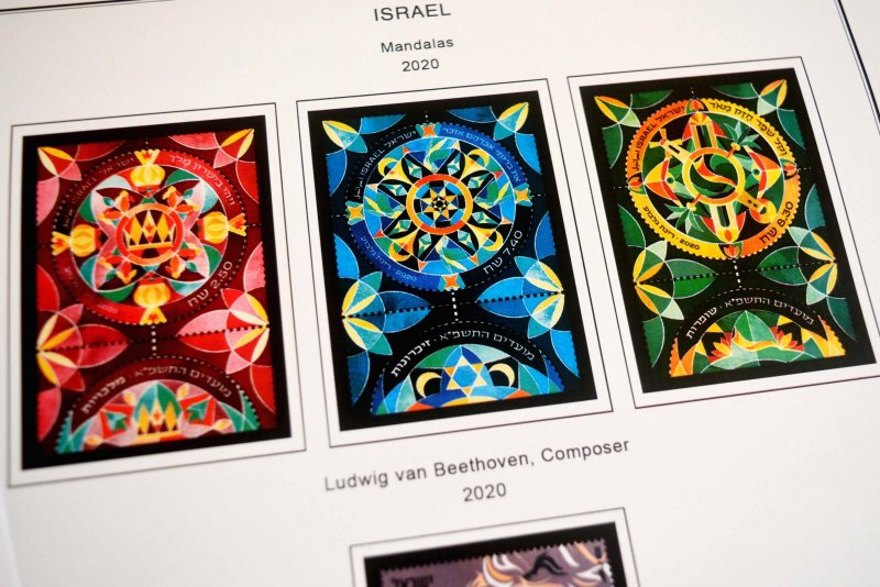 COLOR PRINTED ISRAEL [+TABS] 2011-2020 STAMP ALBUM PAGES (81 illustrated pages)