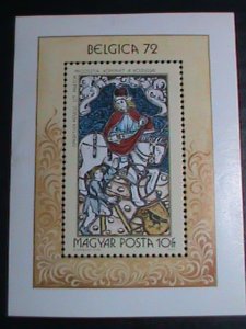 Hungary Stamp:1972-SC#2147-St. Martin & the Beggar-Glass Window-mnh-S/S sheet