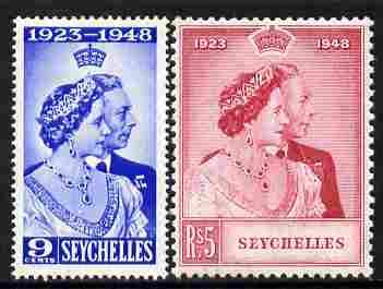 Seychelles 1948 KG6 Royal Silver Wedding perf set of 2 mo...