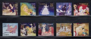 Japan 2014 Sc#3684a-j Greetings - 2014 Disney Characters 52¥ Used