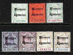 Great Britain Morocco-#27-33- id7-unused hinged set-KEVII-1905-6-S/H fee reflect