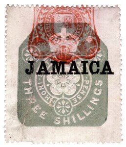 (I.B) Jamaica Revenue : Duty Stamp 3/- (die I)