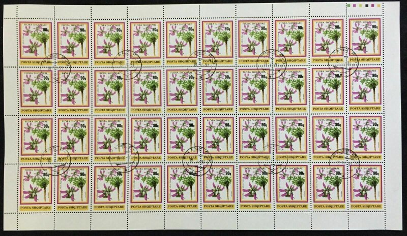 ALBANIA 1991 Flowers Plants Set in Sheets Used (120 Stamps)(AL 28