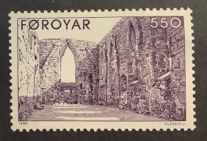 Faroe Island 1988 Scott 185 MNH - 550o,  Kirkjubøur Cathedral Ruins