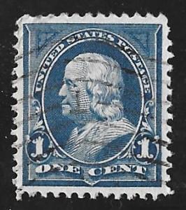264 1 cent Fancy Cancel Franklin, Deep Blue Stamp used EGRADED XF 92 XXF