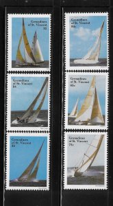 St Vincent Grenadines 1988 America Cup Ships Sc 579-84 MNH A1593