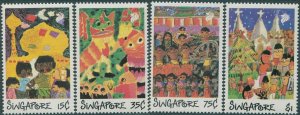 Singapore 1989 SG606-609 Children's Drawings set MNH