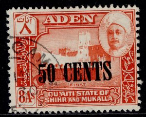 ADEN - Qu'aiti GVI SG24, 50c on 8a red, FINE USED.