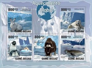 Guinea - Bissau 2010 - Global Warming & Animals 5v, Michel 4635-4639