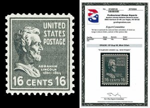 Scott 821 1938 16c Presidential Issue Mint Graded XF-Sup 95 NH with PSE CERT