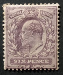 Great Britain Scott 135 VF KEVII 6 Pence 1902-1903