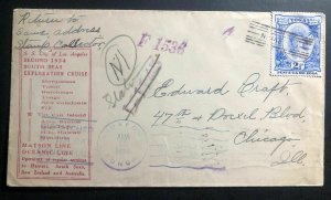 1934 Niuafoou Tonga Toga Islands Tin Can Canoe Mail Cover To Chicago IL USA