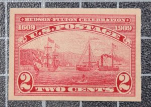 Scott 373 2 Cents Hudson - Fulton Imperforate OG MH SCV $20.00