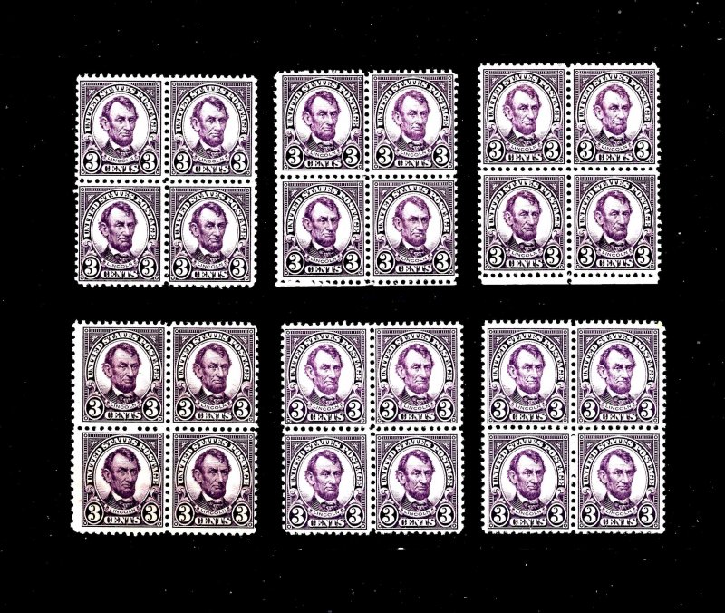 JASTAMPS:US Stamp Scott #555, 3c, Lincoln, Block of 4, OG, MNH, F/VF, SCV$110.00