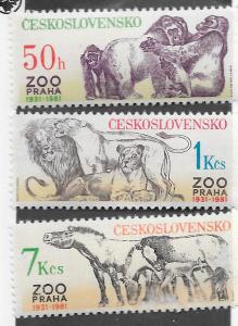 Czechoslovakia  #2380-2382 Prague Zoo (MNH)  CV $3.50