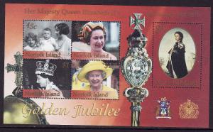 D2-British Royalty-Norfolk Is.-Sc#762-unused NH sheet-QEII G