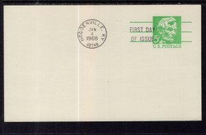 US UX55 Abraham Lincoln Postal Card U/A FDC