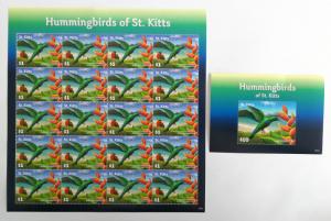 St. Kitts 2015** Mi.1497 + Bl.155 . Hummingbirds of St. Kitts MNH [16,82]