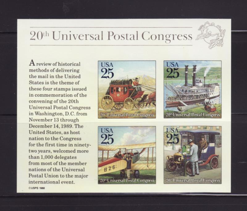 United States 2438 Set MNH UPU, Transportation (B)