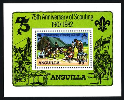 Anguilla Sc#506 75th Anniversary of the Scouting S/S; MNH