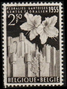 Belgium 483 - Mint-H - 2.50fr Azaleas / Gravensteen (1955) (cv $8.50)