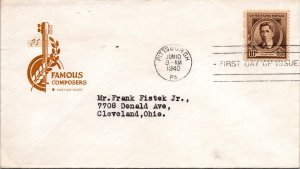 FDC  1940 SC #883 Farnam Cachet - Pittsburgh, PA - Single - F69458