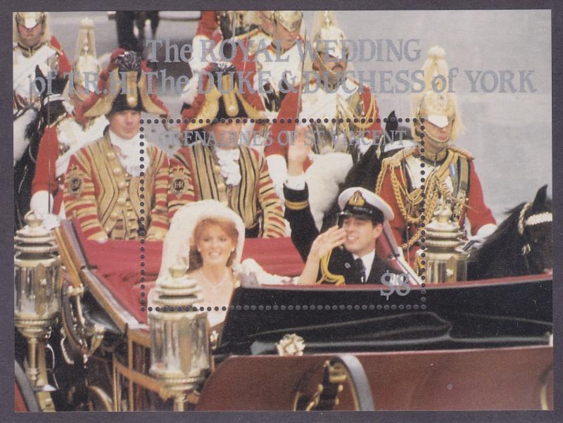 St. Vincent Grenadines 541 1986 Royal Wedding Andrew & Sarah Souvenir Sheet