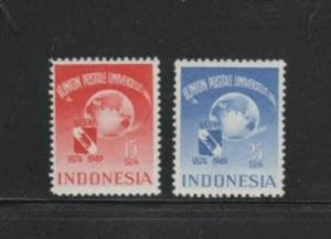 INDONESIA #331-332 1949 GLOBE & ARMS OF BERN MINT VF LH O.G