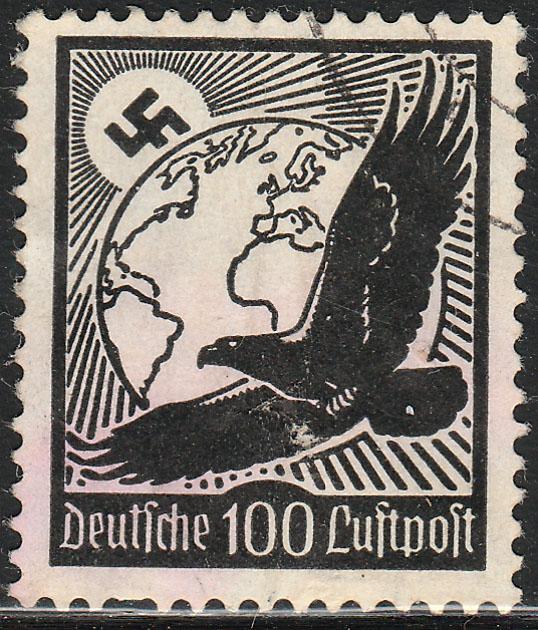 Germany C54, 100pf Early Air Mail Used. F-VF. (2)