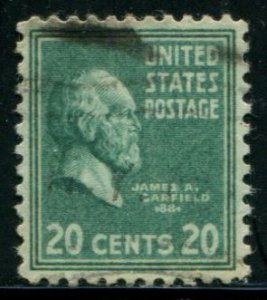 825 US 20c Garfield, used