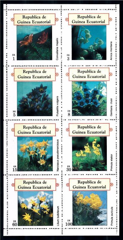 [66909] Equatorial Guinea Local Issue  Flora Flowers Blumen Sheet MNH