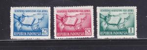 Indonesia 421-423 Set MHR Torch, Book, Map (A)