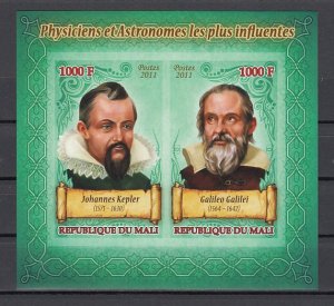 Mali, 2011 issue. Kepler & Galileo, IMPERF s/sheet. ^