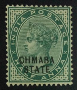 MOMEN: INDIA CHAMBA SG #1a CHMABA 1887-95 MINT OG H £900 LOT #63413